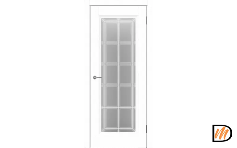 Дверное полотно SoftTouch ALTO 9 со стеклом 800х2000 цвет Ясень белый структурный стекло каленое Английская Решетка Левое/Правое VD1036256