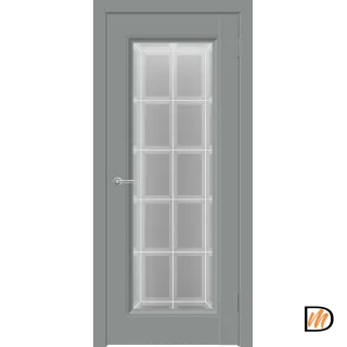 Дверное полотно EMALUX ALTO 9 со стеклом 600х2000 цвет Серый Агат стекло каленое Английская Решетка Левое/Правое VD1291193