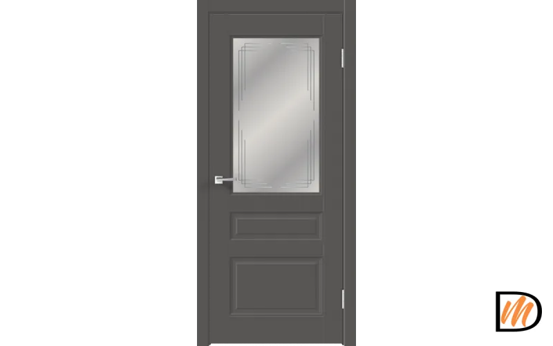 Дверное полотно EMALUX VILLA 3V 600х2000 цвет Феникс стекло Грани Мателюкс Левое/Правое VD1291414