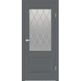 Дверное полотно EMALUX ALTO 2V 600х2000 цвет Вулкан стекло РОМБ светлый Левое/Правое VD1291429