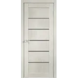 Дверное полотно Экошпон LINEA 1 700х2000 цвет Муар снежный стекло Мателюкс Графит Левое/Правое VD162484