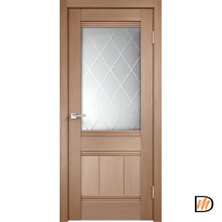 Дверное полотно 3D FLEX UNICA 11 600х2000 Цвет Бруно стекло РОМБ светлый Левое/Правое VD500065