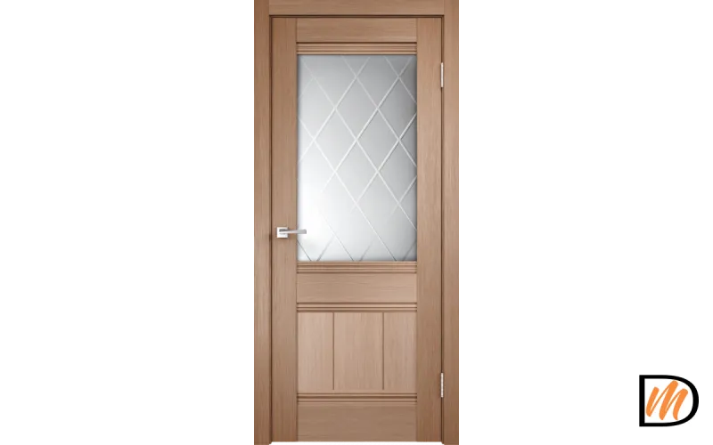 Дверное полотно 3D FLEX UNICA 11 600х2000 Цвет Бруно стекло РОМБ светлый Левое/Правое VD500065