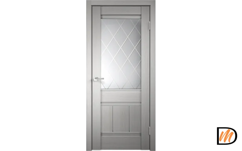 Дверное полотно 3D FLEX UNICA 11 600х2000 цвет Белый стекло РОМБ светлый Левое/Правое VD500113