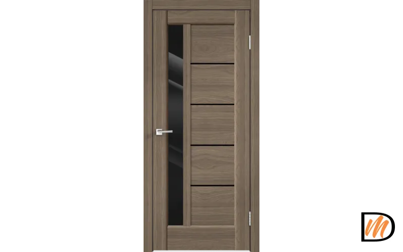 Дверное полотно Экошпон PREMIER 3 700х2000 цвет Ильм Европейский стекло Лакобель черное Левое/Правое VD800154