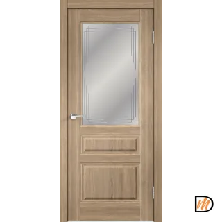 Дверное полотно Экошпон VILLA 3V 700х2000 цвет Дуб Европейский стекло Грани Мателюкс Левое/Правое VD810391