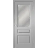 Дверное полотно Экошпон VILLA 3V 600х2000 цвет Серый Эмалит стекло Грани Мателюкс Левое/Правое VD810552