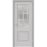Дверное полотно Экошпон ALTO 8 600х2000 цвет Серый Эмалит стекло Английская Решетка Левое/Правое VD810693