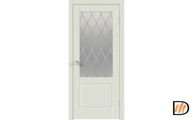 Дверное полотно Экошпон ALTO 11 2V 700х2000 цвет Светло-серый Эмалит стекло РОМБ светлый Левое/Правое VD811403