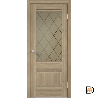 Дверное полотно Экошпон ALTO 2V 700х2000 цвет Дуб Европейский стекло РОМБ бронза Левое/Правое VD814057