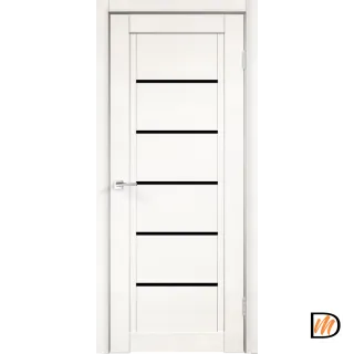 Дверное полотно Экошпон NEXT 1 700х2000 цвет Белый Эмалит стекло Лакобель черное Левое/Правое VD820002
