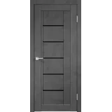 Дверное полотно Экошпон NEXT 3 600х2000 цвет Муар темно-серый стекло Лакобель черное Левое/Правое VD820035