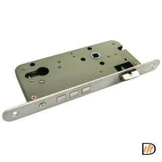 Замок под цилиндр с тремя ригелями OL03 никель матовый  MSK-9010036