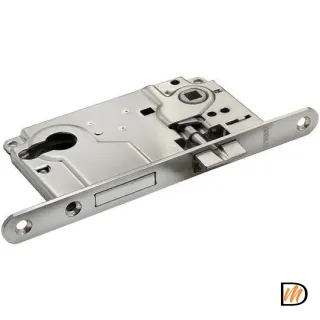 Замок с ригелем под ключевой цилиндр L1885 никель матовый  MSK-9011251