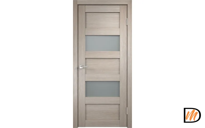Дверное полотно Экошпон TREND 2V 900х2000 цвет Капучино стекло Мателюкс Левое/Правое VD010078