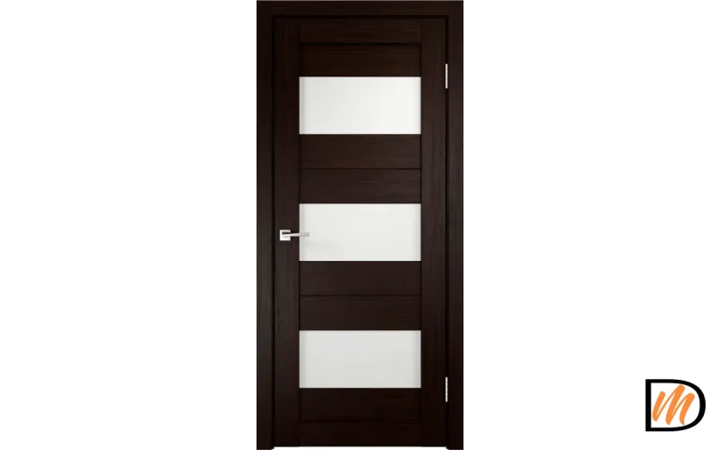 Дверное полотно Экошпон DUPLEX 5 600х2000 цвет Венге стекло Лакобель белое Левое/Правое VD010660