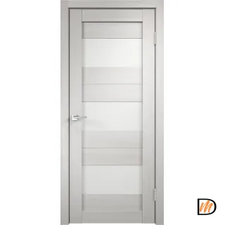 Дверное полотно Экошпон DUPLEX 5 700х2000 цвет Дуб белый стекло Лакобель белое Левое/Правое VD011205