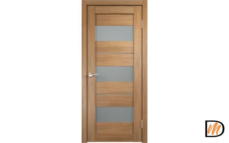 Дверное полотно Экошпон DUPLEX 12 700х2000 цвет Дуб золотой стекло Мателюкс Левое/Правое VD011647