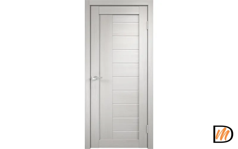 Дверное полотно Экошпон LINEA 3 700х2000 цвет Дуб белый стекло Лакобель белое Левое/Правое VD012867