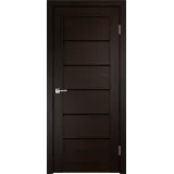 Дверное полотно Экошпон LINEA 1 700х2000 цвет Венге стекло Лакобель черное Левое/Правое VD012962