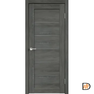Дверное полотно Экошпон LINEA 1 900х2000 цвет Дуб шале графит стекло Мателюкс Левое/Правое VD013557