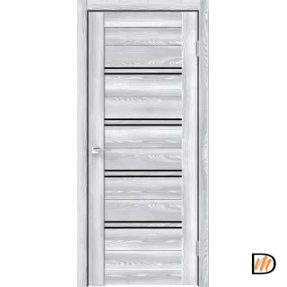 Дверное полотно Экошпон XLINE 4 600х2000 цвет Клён айс стекло Лакобель черное Левое/Правое VD016372