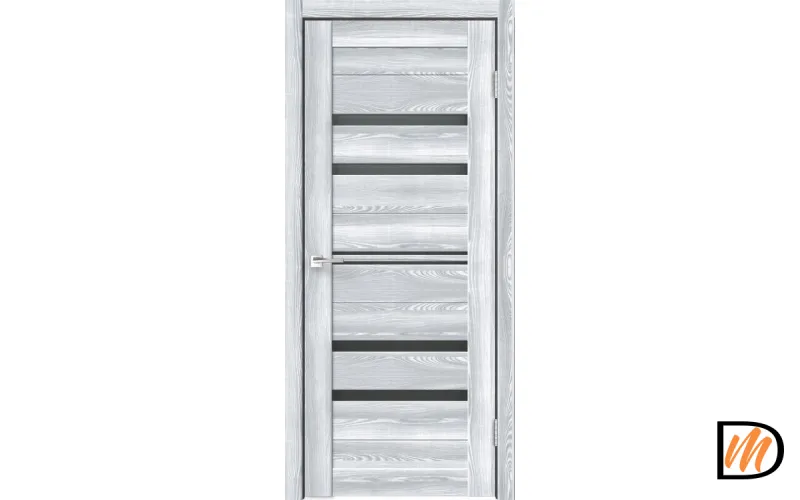 Дверное полотно Экошпон XLINE 6 800х2000 цвет Клён айс стекло Лакобель черное Левое/Правое VD016725