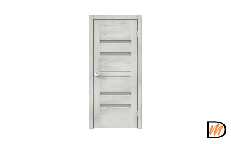 Дверное полотно Экошпон LINEA 6 900х2000 цвет Дуб трэвис серый стекло Мателюкс Левое/Правое VD017284