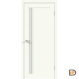 Дверное полотно Экошпон XLINE 8 800х2000 цвет Молочный Эмалит стекло Мателюкс Левое/Правое VD017523