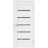 Дверное полотно Экошпон XLINE 15 600х2000 цвет Белый Эмалит стекло Лакобель черное Левое/Правое VD018160