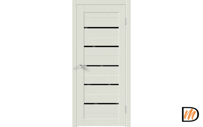 Дверное полотно Экошпон XLINE 15 600х2000 цвет Светло-серый Эмалит стекло Лакобель черное Левое/Правое VD018162