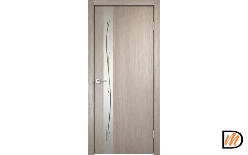 Дверное полотно Экошпон SMART Z1 900х2000 цвет Капучино зеркало Веточки Левое/Правое VD021169