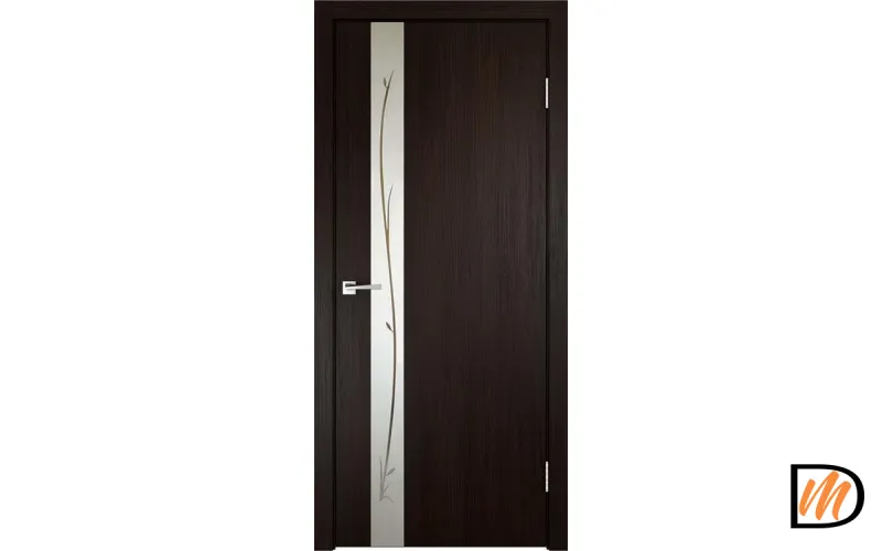 Дверное полотно Экошпон SMART Z1 600х2000 цвет Венге зеркало Веточки Левое/Правое VD021252
