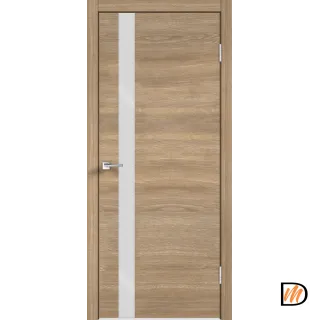 Дверное полотно Экошпон Galant Z1 700х2000 цвет Дуб Европейский горизонт стекло Лакобель белое Левое/Правое VD025115