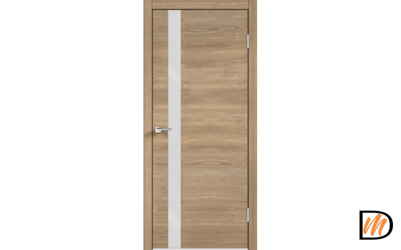 Дверное полотно Экошпон Galant Z1 800х2000 цвет Дуб Европейский горизонт стекло Лакобель белое Левое/Правое VD025116