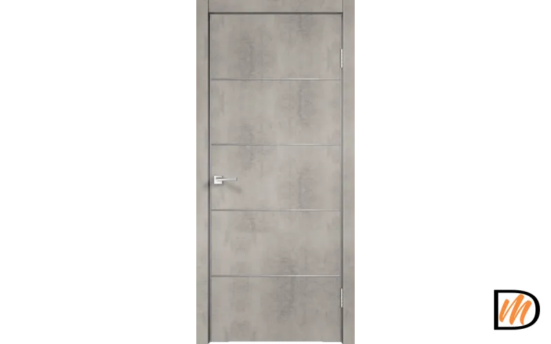 Дверное полотно Экошпон TECHNO H4 900х2000 цвет Муар светло-серый Левое/Правое VD080446