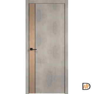 Дверное полотно Экошпон TECHNO BLACK DUO 1 700х2000 цвет Муар светло-серый Левое/Правое VD080631