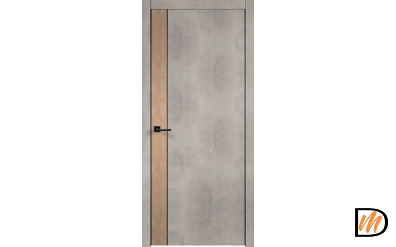 Дверное полотно Экошпон TECHNO BLACK DUO 1 700х2000 цвет Муар светло-серый Левое/Правое VD080631