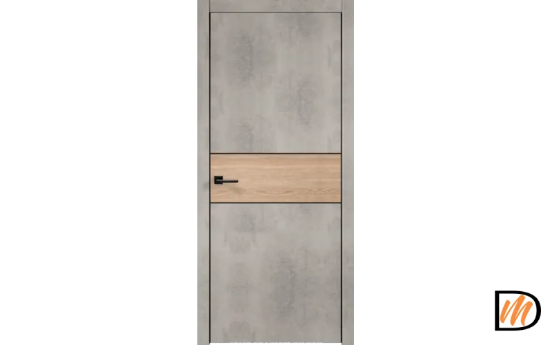 Дверное полотно Экошпон TECHNO BLACK DUO 3 800х2000 цвет Муар светло-серый Левое/Правое VD080811