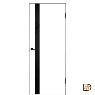 Дверное полотно Эмаль SCANDI 1 Z1 900х2000 цвет Белый стекло Лакобель черное Левое/Правое VD1001155