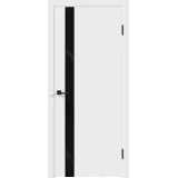 Дверное полотно Эмаль Flat Z1 700х2000 цвет Белый стекло Лакобель черное Левое/Правое VD1002057