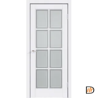 Дверное полотно Эмаль SCANDI 4V 600х2000 цвет Белый стекло Мателюкс, Английская решетка Левое/Правое VD1004970