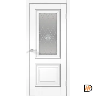 Дверное полотно SoftTouch SoftTouch ALTO 7 600х2000 цвет Ясень белый структурный стекло КРИСТАЛЛ серебро Левое/Правое VD1030089