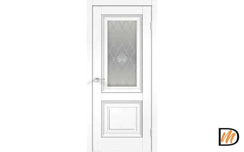 Дверное полотно SoftTouch SoftTouch ALTO 7 600х2000 цвет Ясень белый структурный стекло КРИСТАЛЛ серебро Левое/Правое VD1030089