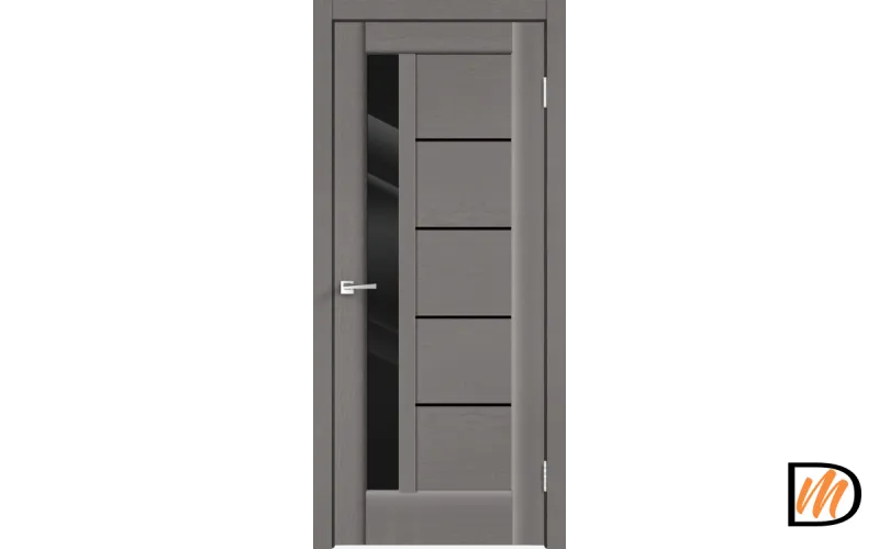 Дверное полотно SoftTouch SoftTouch PREMIER 3 900х2000 цвет Ясень грей структурный стекло Лакобель черное Левое/Правое VD1030166