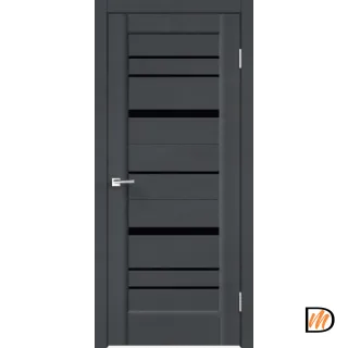 Дверное полотно SoftTouch SoftTouch PREMIER 22 800х2000 цвет Ясень графит структурный стекло Лакобель черное Левое/Правое VD1030238