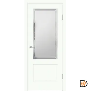 Дверное полотно EMALUX ALTO 22 2V 900х2000 цвет Белый Опал стекло Грани №2 Мателюкс Левое/Правое VD1290263