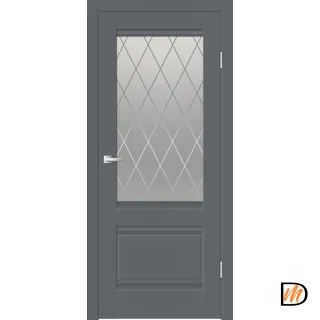 Дверное полотно EMALUX ALTO 2V 800х2000 цвет Вулкан стекло РОМБ светлый Левое/Правое VD1291431