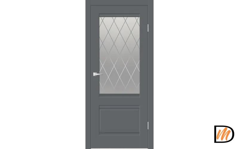 Дверное полотно EMALUX ALTO 2V 900х2000 цвет Вулкан стекло РОМБ светлый Левое/Правое VD1291432
