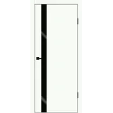 Дверное полотно EMALUX Galant Z1 600х2000 цвет Белый Опал стекло Лакобель черное Левое/Правое VD1300980
